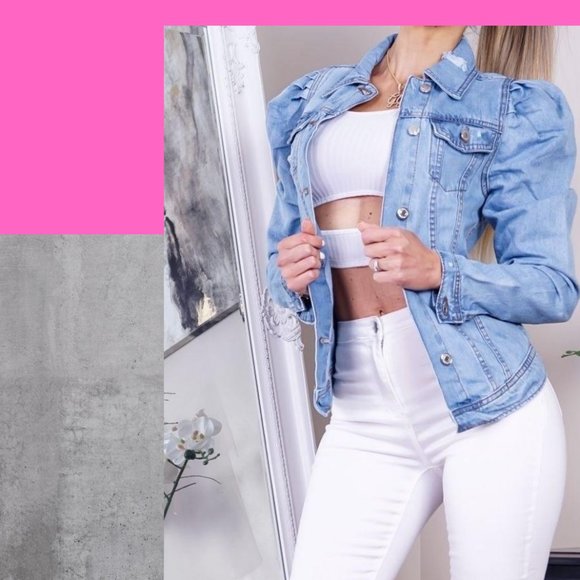 Jackets & Blazers - 🎉Last One💖Distressed Puff Sleeve Denim Jacket